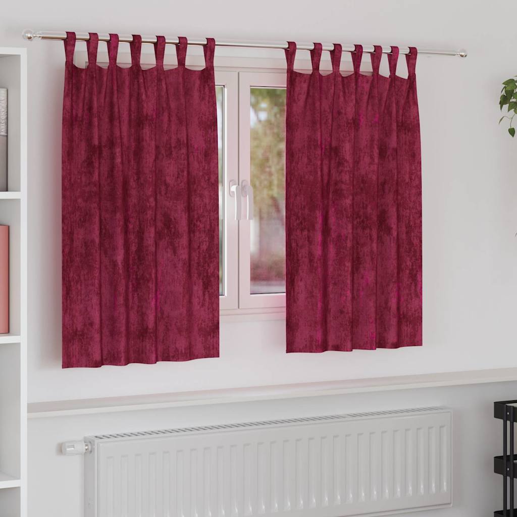 Tende in velluto VidaXL 2 pezzi rosso vino 140 x 140 cm velluto