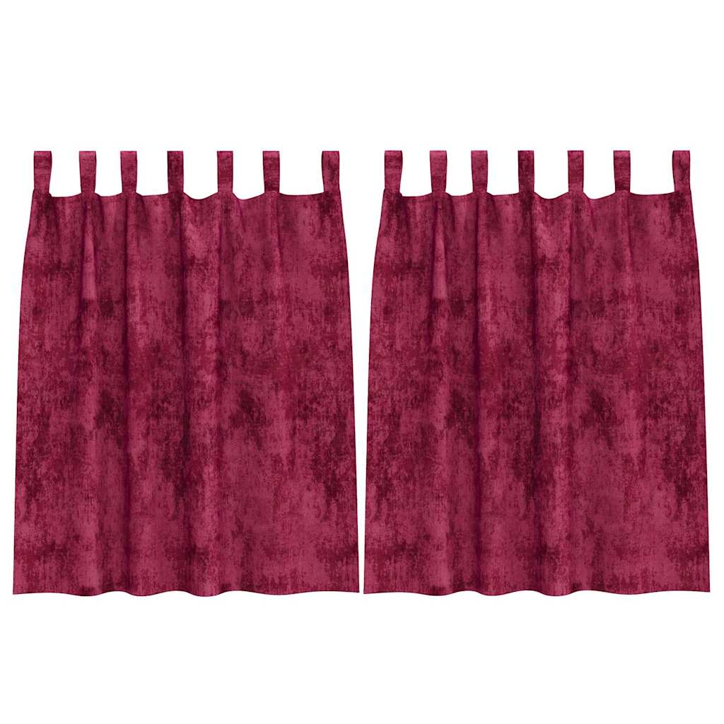 Tende in velluto VidaXL 2 pezzi rosso vino 140 x 140 cm velluto