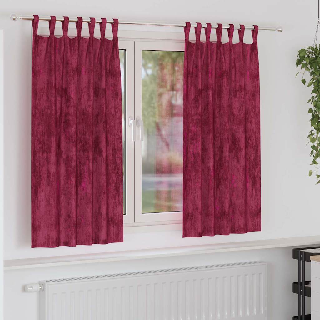 Tende in velluto VidaXL 2 pezzi rosso vino 175 x 140 cm velluto