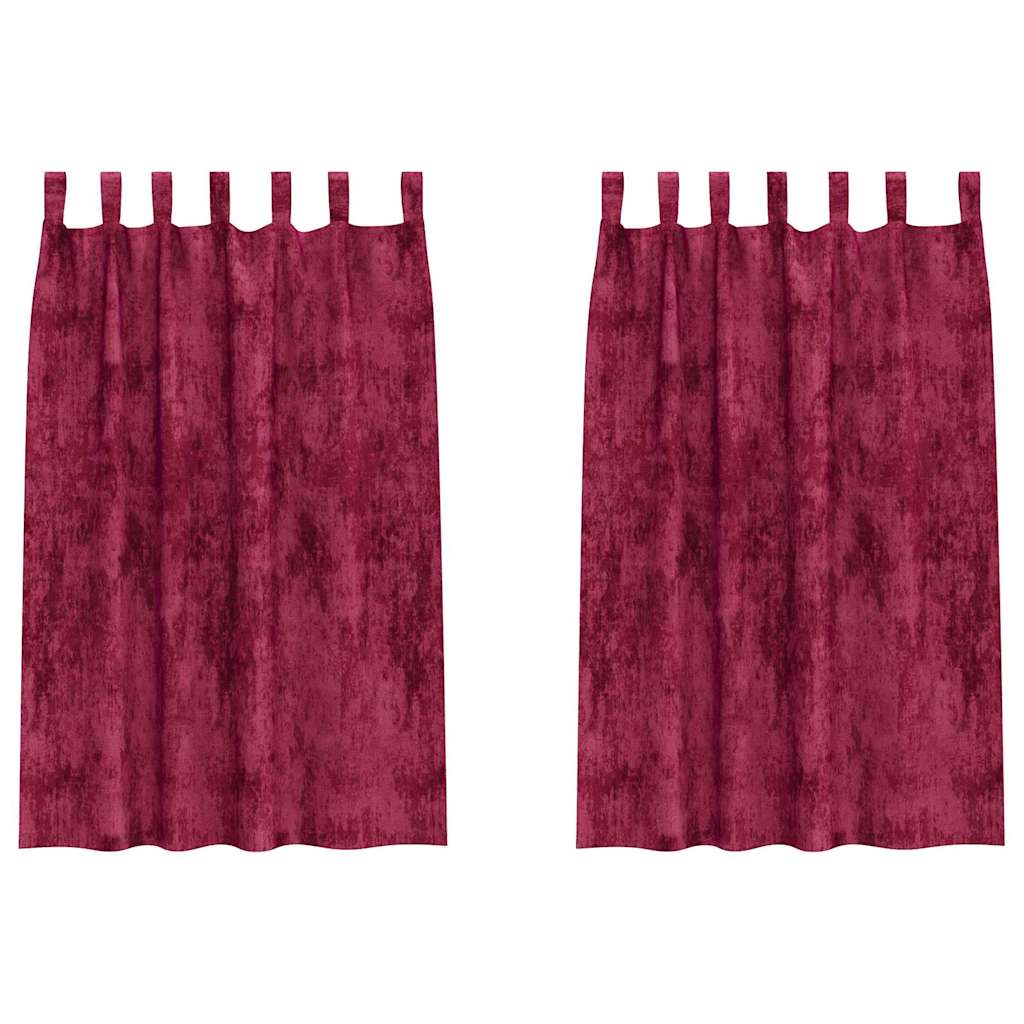 Tende in velluto VidaXL 2 pezzi rosso vino 175 x 140 cm velluto