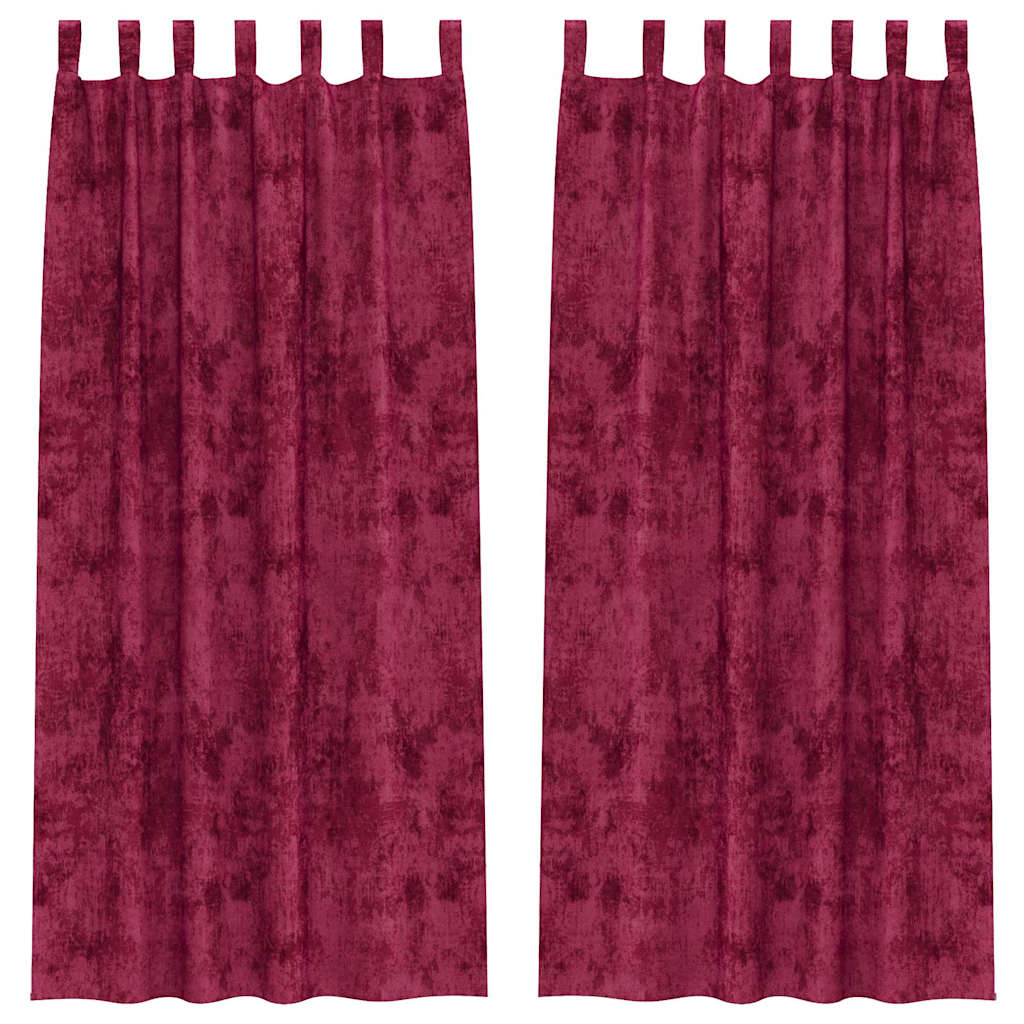VidaXL cortinas de terciopelo 2 piezas terciopelo rojo vino 225 x 140 cm