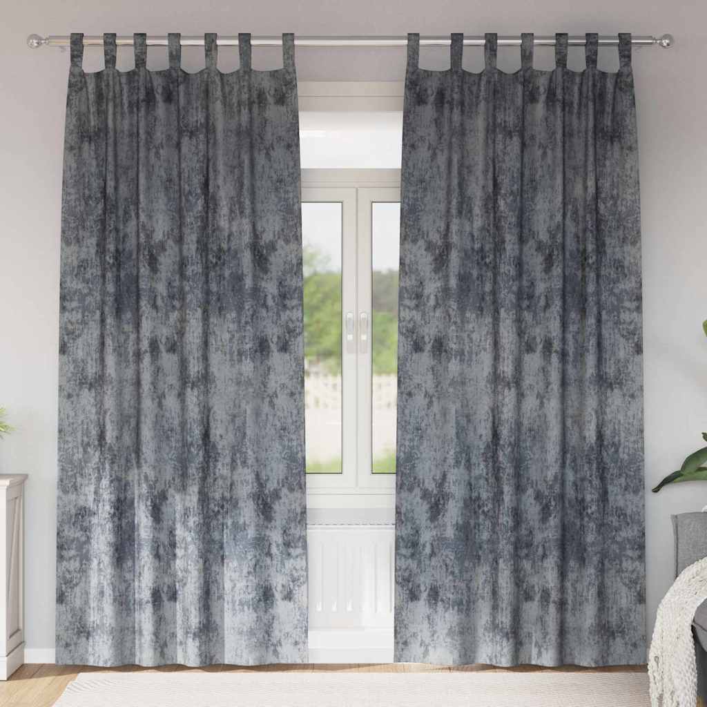 Tende in velluto VidaXL 2 pezzi grigio argento 245 x 140 cm velluto