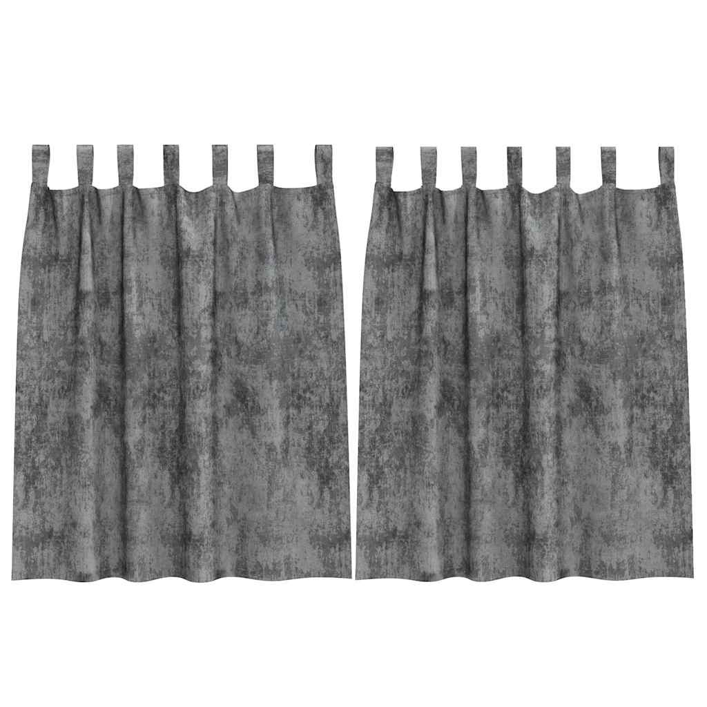 Tende in velluto VidaXL con tende 2 pezzi grigio 140 x 140 cm velluto