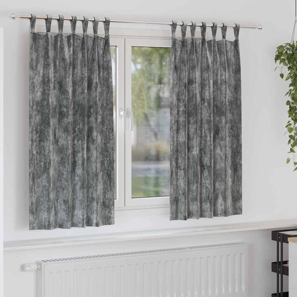 Tende in velluto VidaXL con tende 2 pezzi grigio 175 x 140 cm velluto