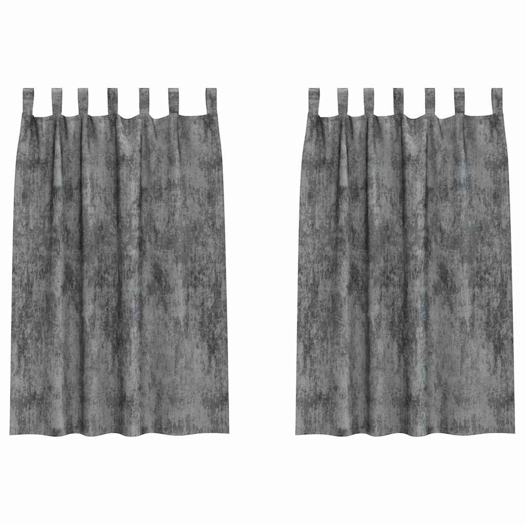 Tende in velluto VidaXL con tende 2 pezzi grigio 175 x 140 cm velluto