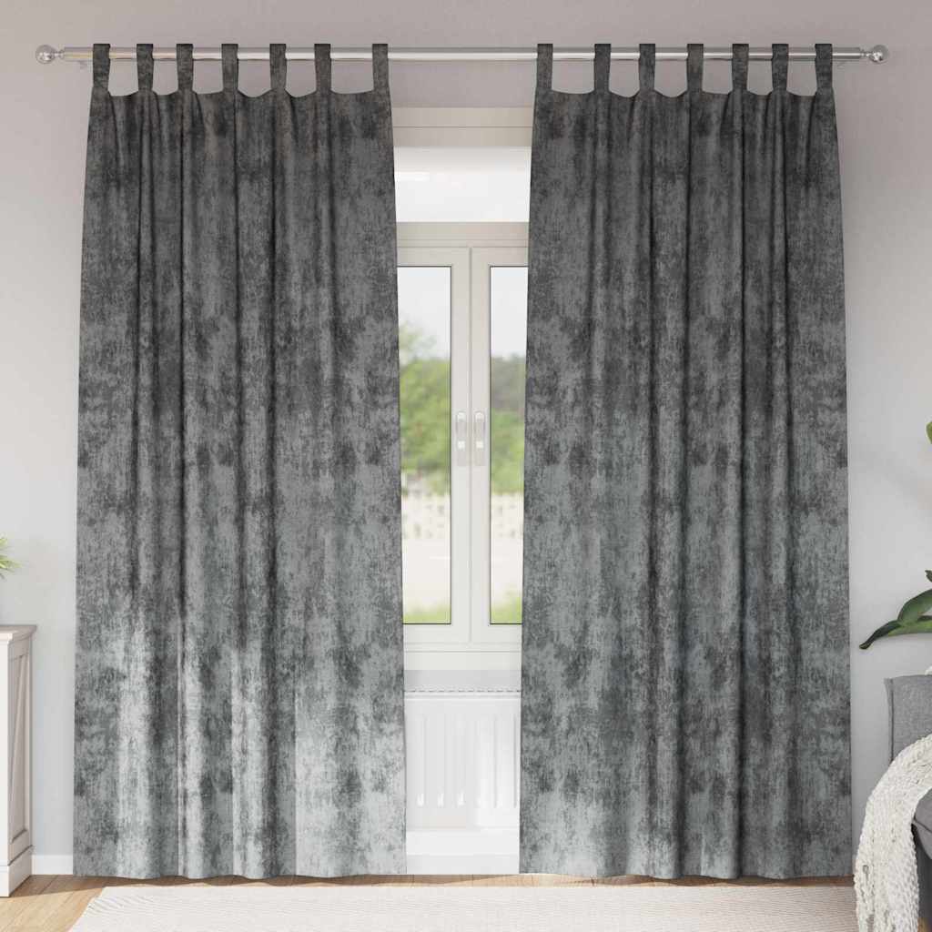Tende in velluto VidaXL con tende 2 pezzi grigio 225 x 140 cm velluto