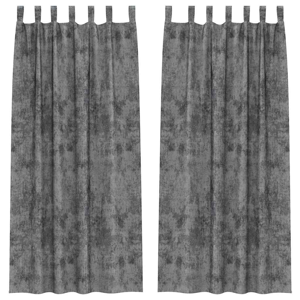 Tende in velluto VidaXL con tende 2 pezzi grigio 225 x 140 cm velluto