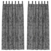Vidaxl velvet gordijnen met gordijnen 2 pcs grijs 260 x 140 cm fluweel