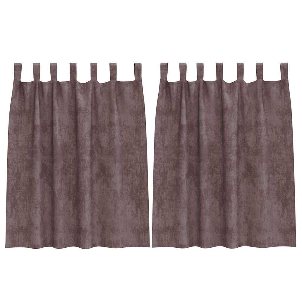 Tende in velluto VidaXL con tende 2 pezzi marrone 140 x 140 cm velluto