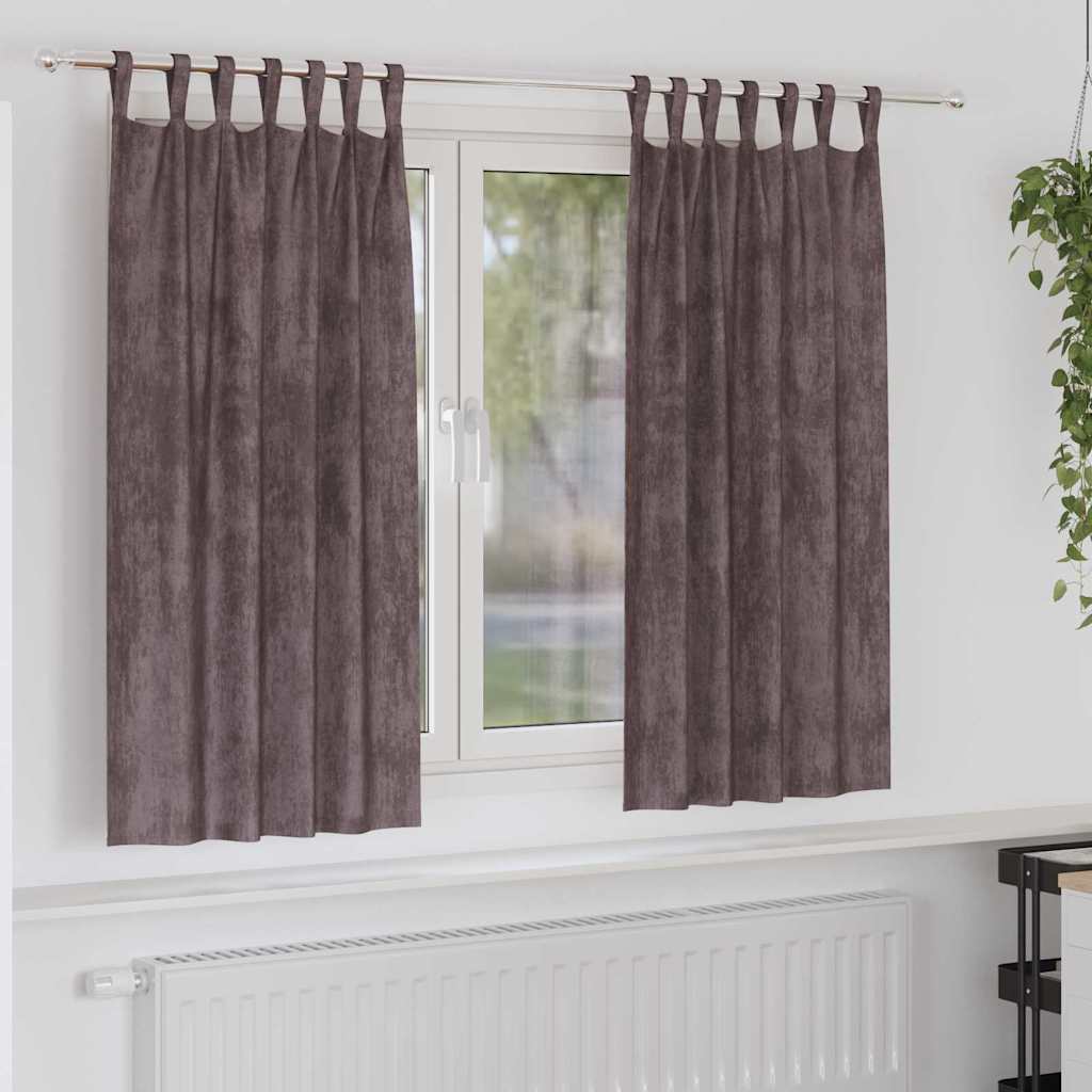 Tende in velluto VidaXL con tende 2 pezzi marrone 175 x 140 cm velluto