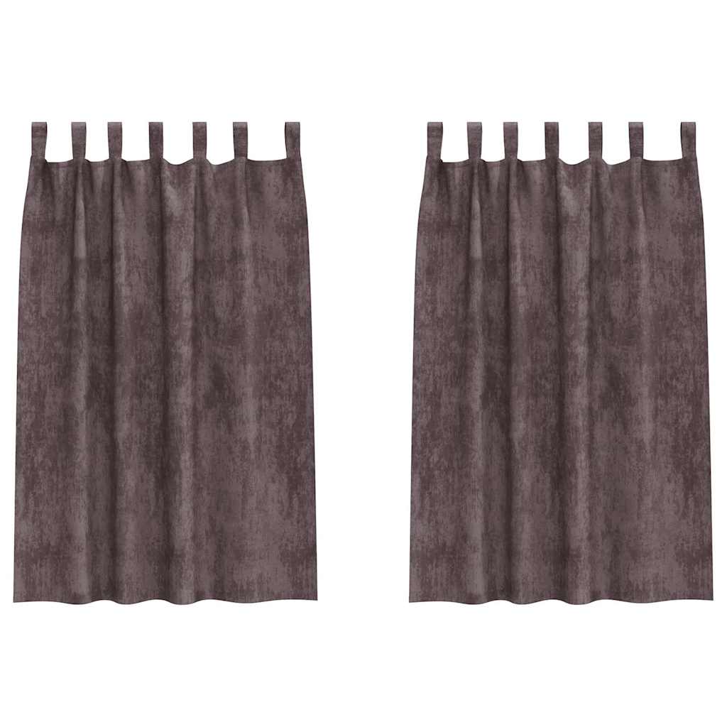 Tende in velluto VidaXL con tende 2 pezzi marrone 175 x 140 cm velluto