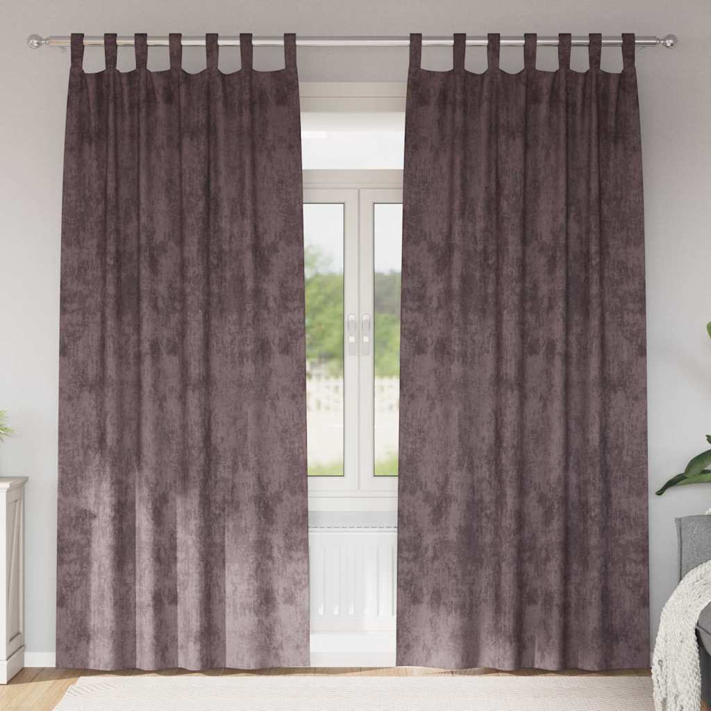 Tende in velluto VidaXL con tende 2 pezzi marrone 225 x 140 cm velluto