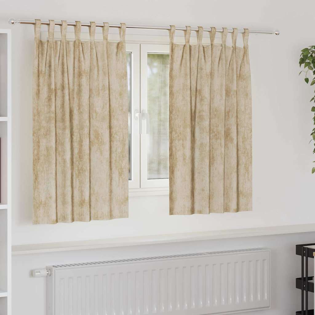 Tende in velluto VidaXL con tende 2 pezzi crema 140 x 140 cm velluto