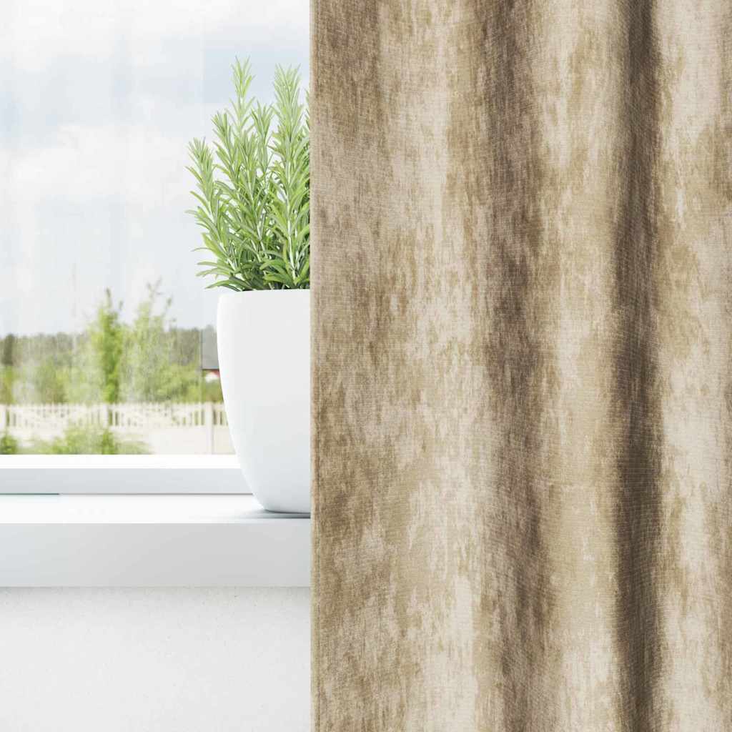 Tende in velluto VidaXL con tende 2 pezzi crema 225 x 140 cm velluto