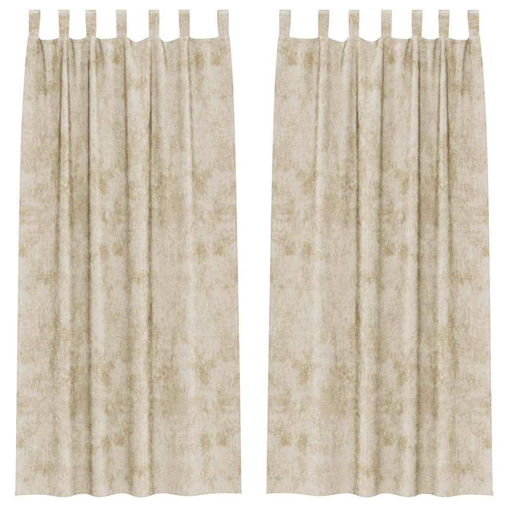 Tende in velluto VidaXL con tende 2 pezzi crema 225 x 140 cm velluto