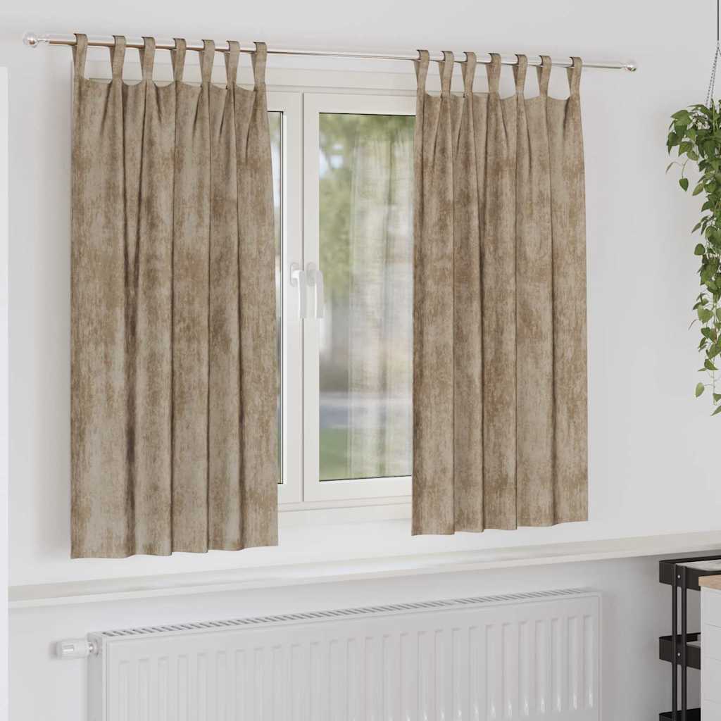 Tende in velluto VidaXL 2 pezzi champagne 175 x 140 cm velluto