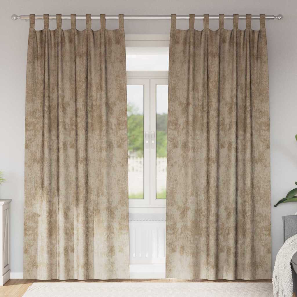 Tende in velluto VidaXL 2 pezzi champagne 225 x 140 cm velluto