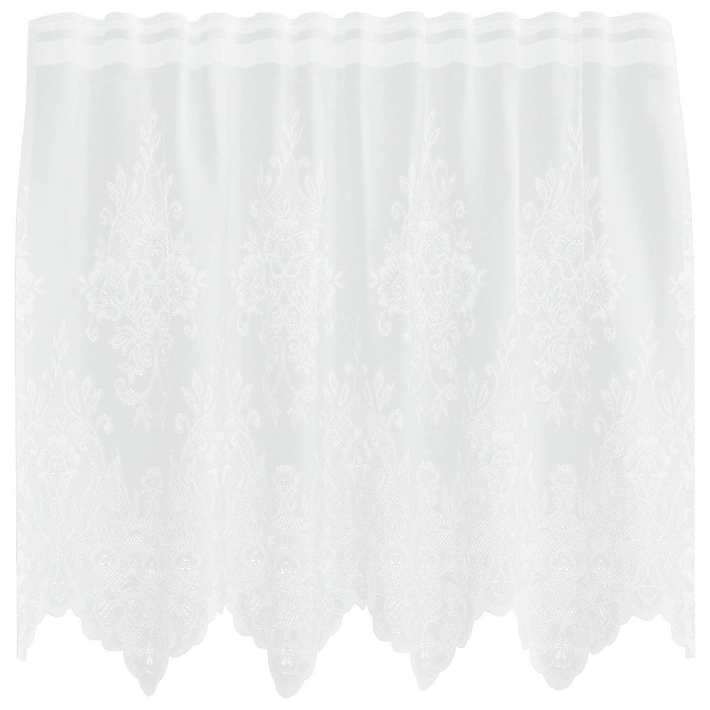 Vidaxl kantgordijn met gordijnen bloemen wit 80 x 150 cm polyester
