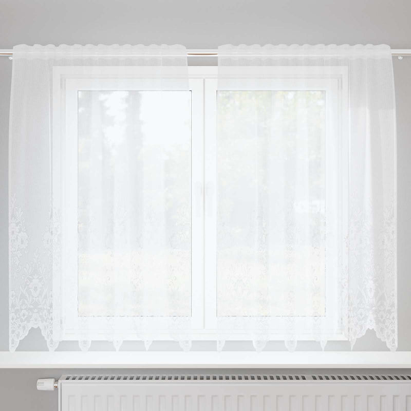 Vidaxl kantgordijn met gordijnen wit 150 x 160 cm polyester