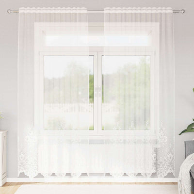 Vidaxl kantgordijn met gordijnen wit 150 x 240 cm polyester