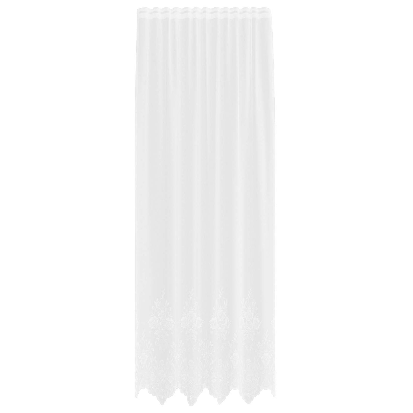 Vidaxl kantgordijn met gordijnen bloemen wit 260 x 150 cm polyester