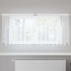 Vidaxl kantgordijn met gordijnen bloemen wit 80 x 200 cm polyester