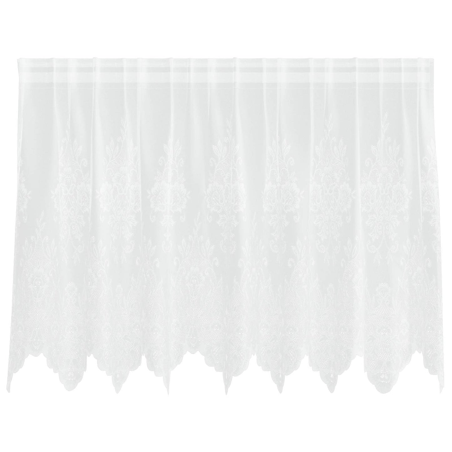 Vidaxl kantgordijn met gordijnen bloemen wit 80 x 200 cm polyester