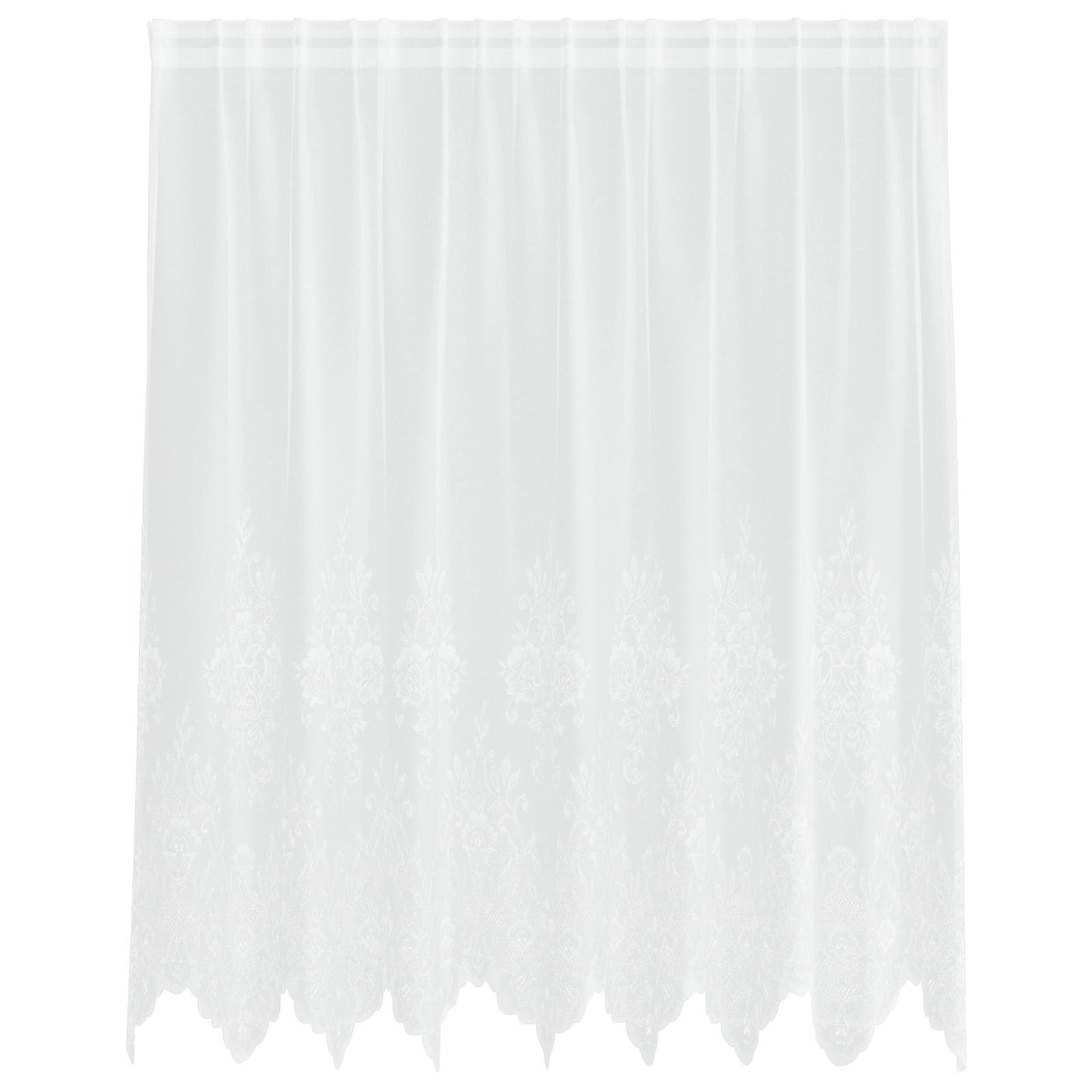 Vidaxl kantgordijn met gordijnen bloemen wit 140 x 200 cm polyester