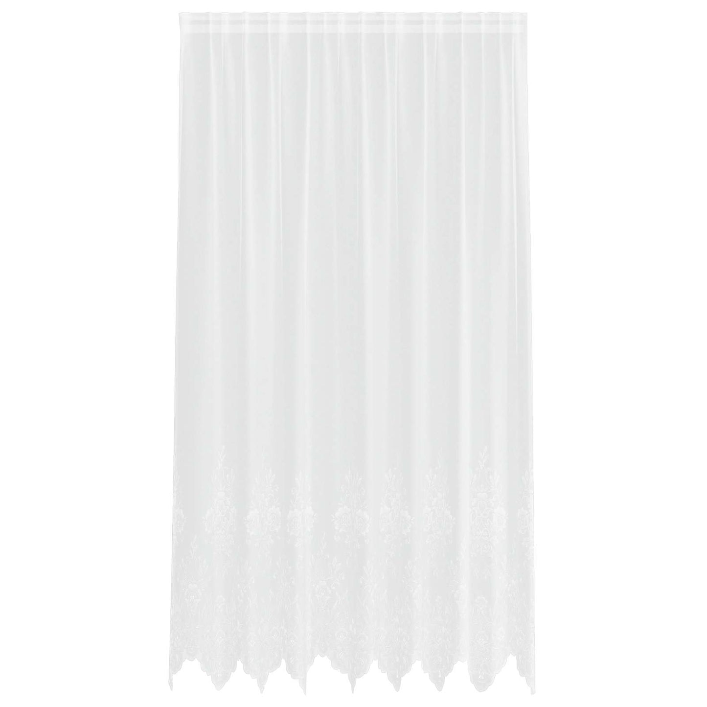 Vidaxl kantgordijn met gordijnen bloemen wit 245 x 200 cm polyester