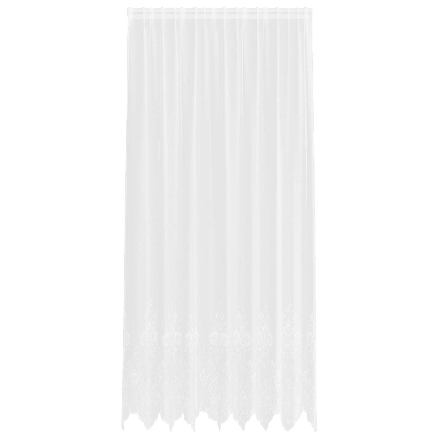 Tenda in pizzo Vidaxx con tende fiori bianchi 280 x 200 cm poliestere