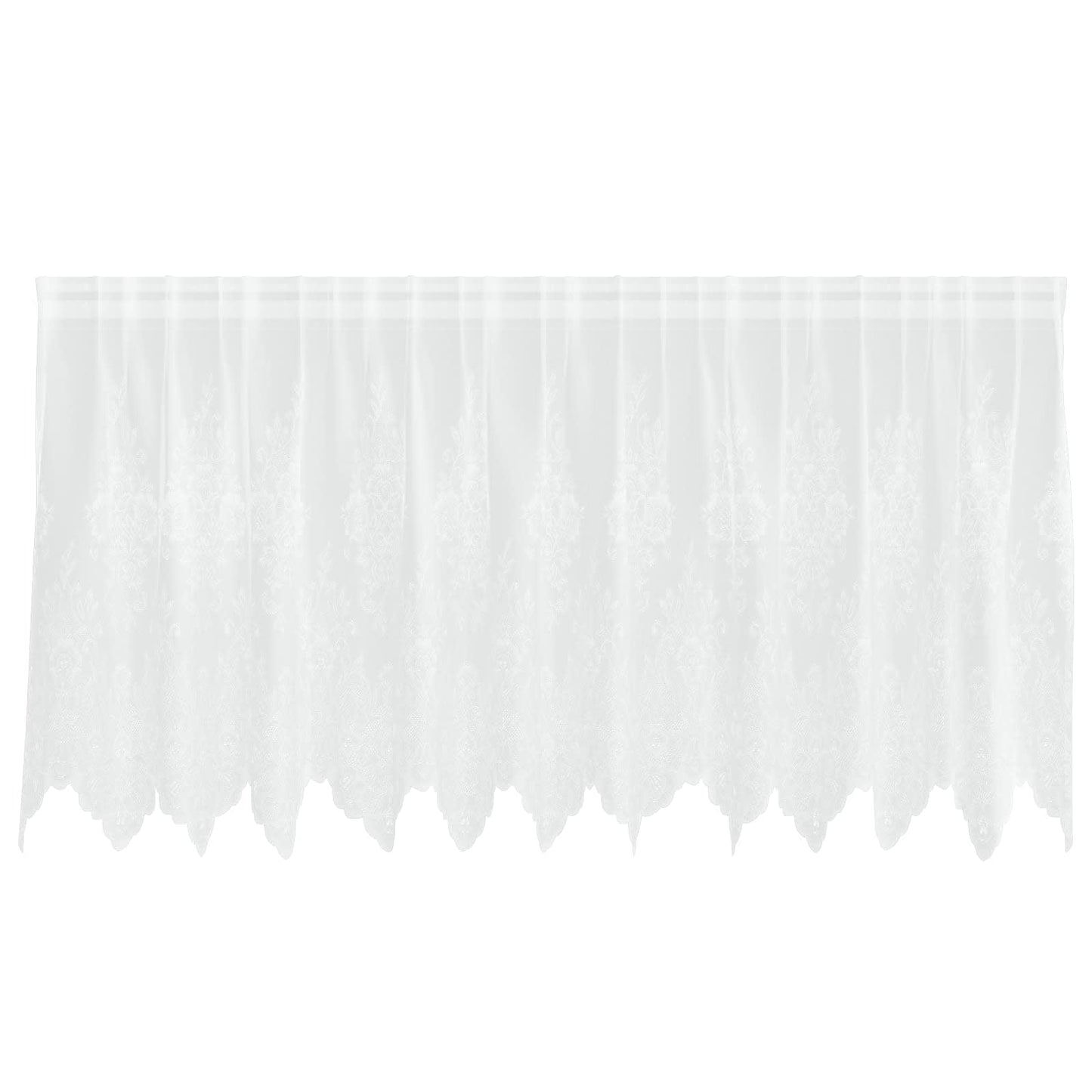 Vidaxx cortina de encaje con cortinas flores blanco 120 x 300 cm poliéster