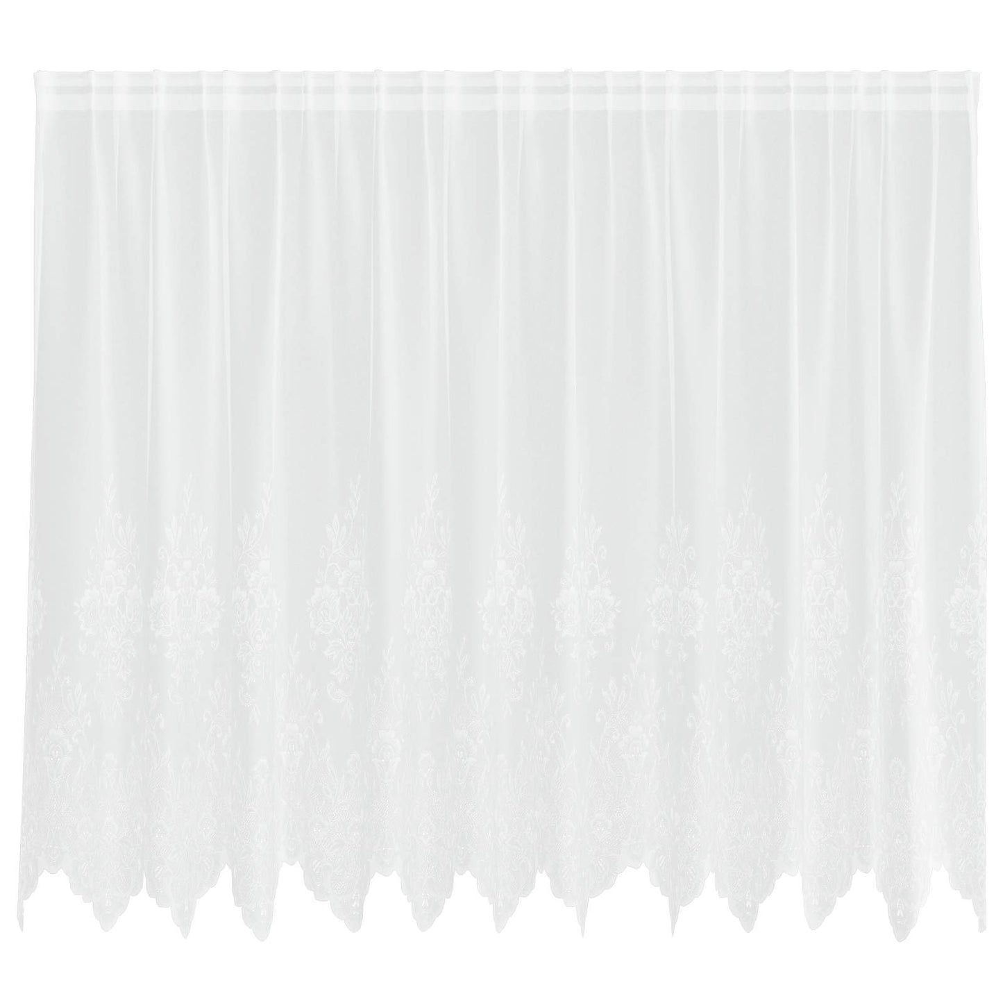 Vidaxl kantgordijn met gordijnen bloemen wit 140 x 300 cm polyester