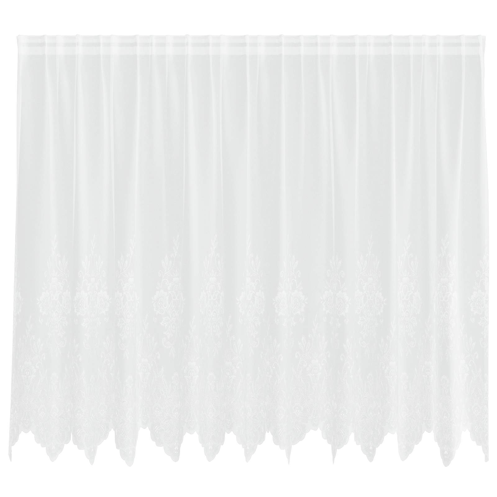 Vidaxl kantgordijn met gordijnen bloemen wit 180 x 300 cm polyester
