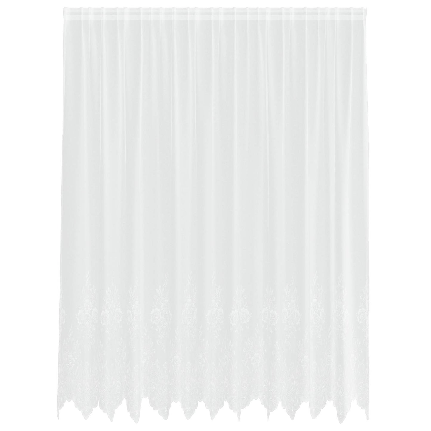 Vidaxl kantgordijn met gordijnen bloemen wit 240 x 300 cm polyester