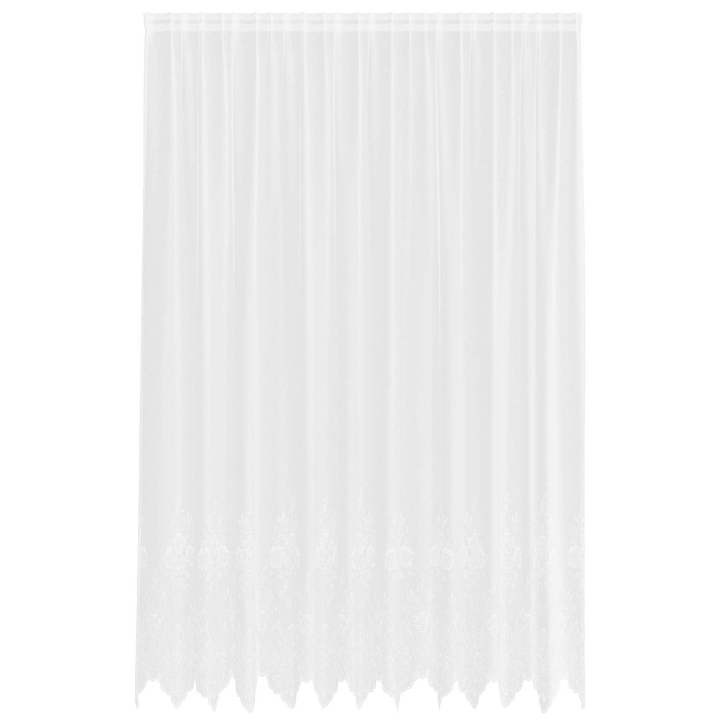 Vidaxl kantgordijn met gordijnen bloemen wit 260 x 300 cm polyester