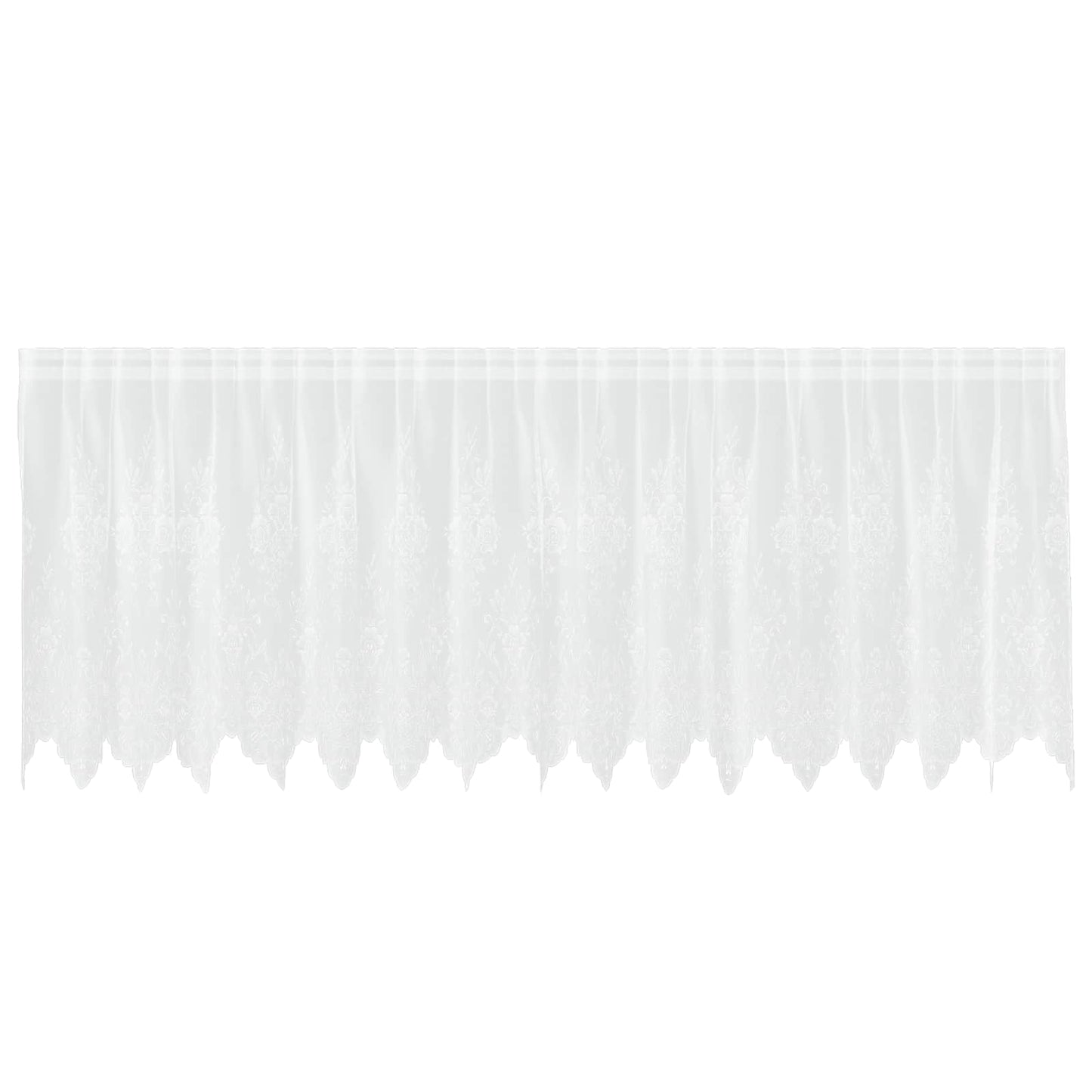 Vidaxl kantgordijn met gordijnen bloemen wit 120 x 400 cm polyester