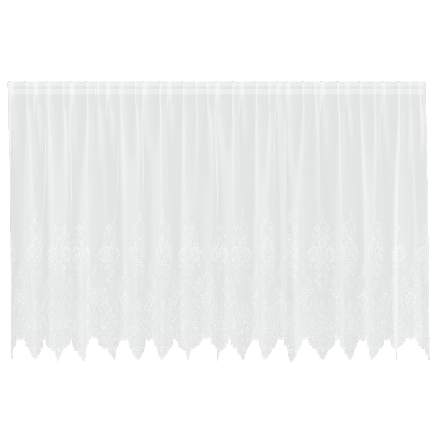 Vidaxl kantgordijn met gordijnen bloemen wit 180 x 400 cm polyester