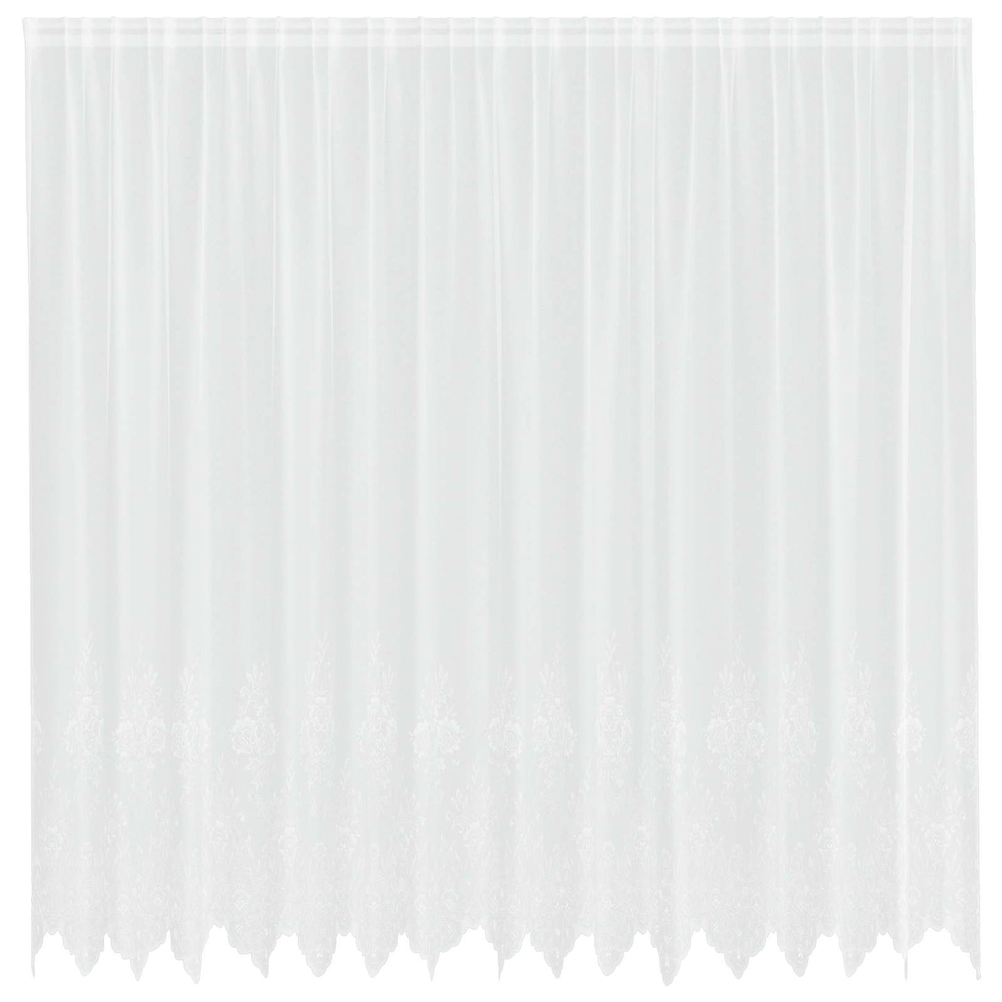 Vidaxl kantgordijn met gordijnen bloemen wit 245 x 400 cm polyester