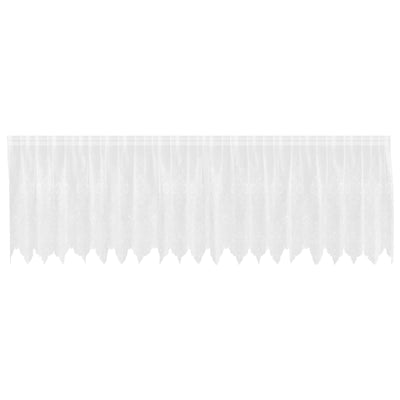 Vidaxl kantgordijn met gordijnen bloemen wit 80 x 500 cm polyester