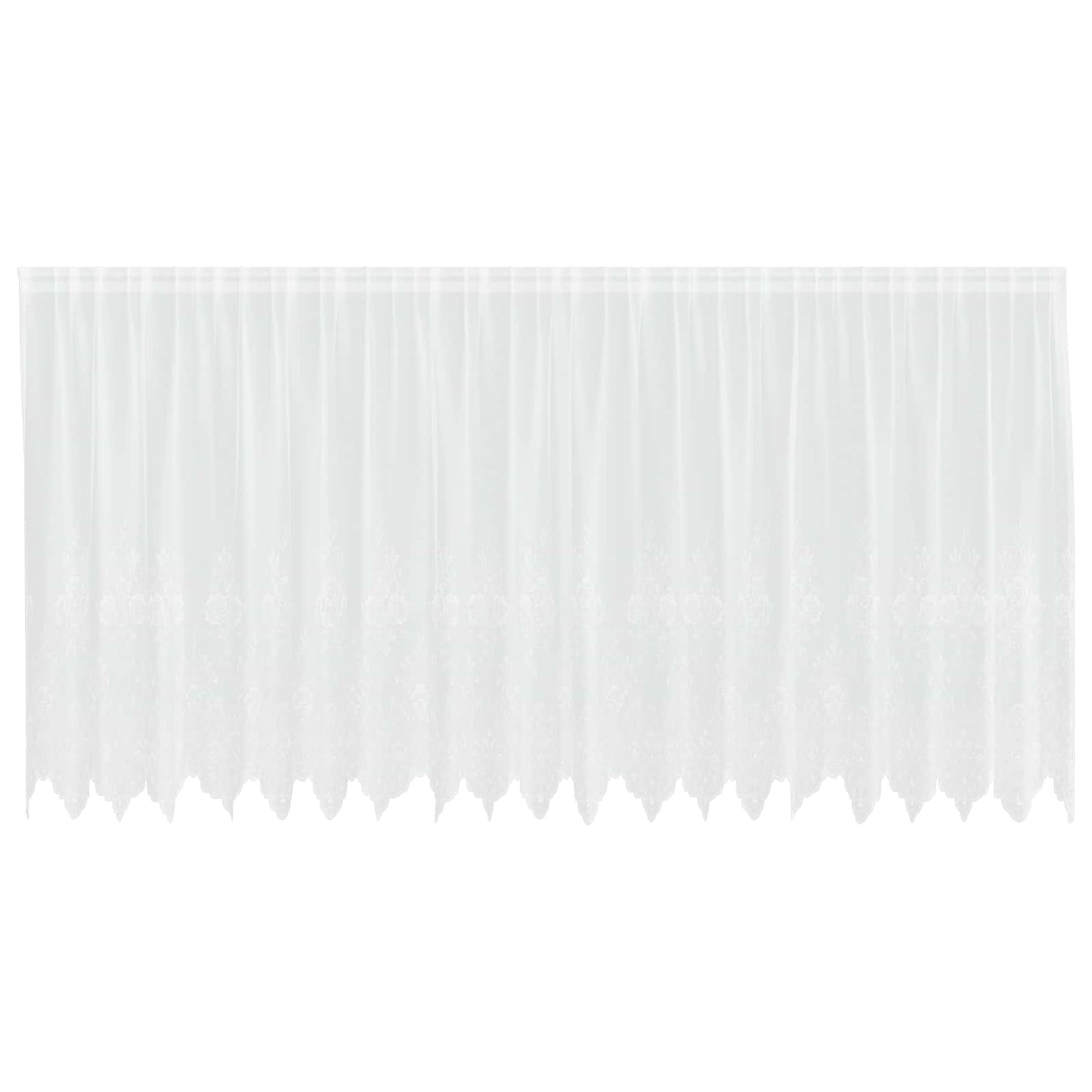 Vidaxl kantgordijn met gordijnen bloemen wit 160 x 500 cm polyester