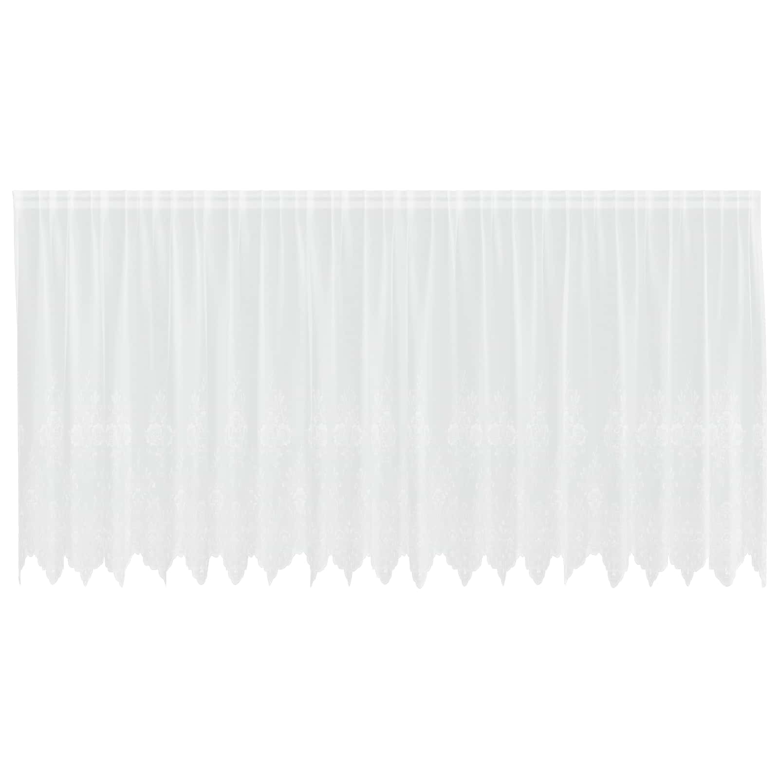 Vidaxl kantgordijn met gordijnen bloemen wit 160 x 500 cm polyester