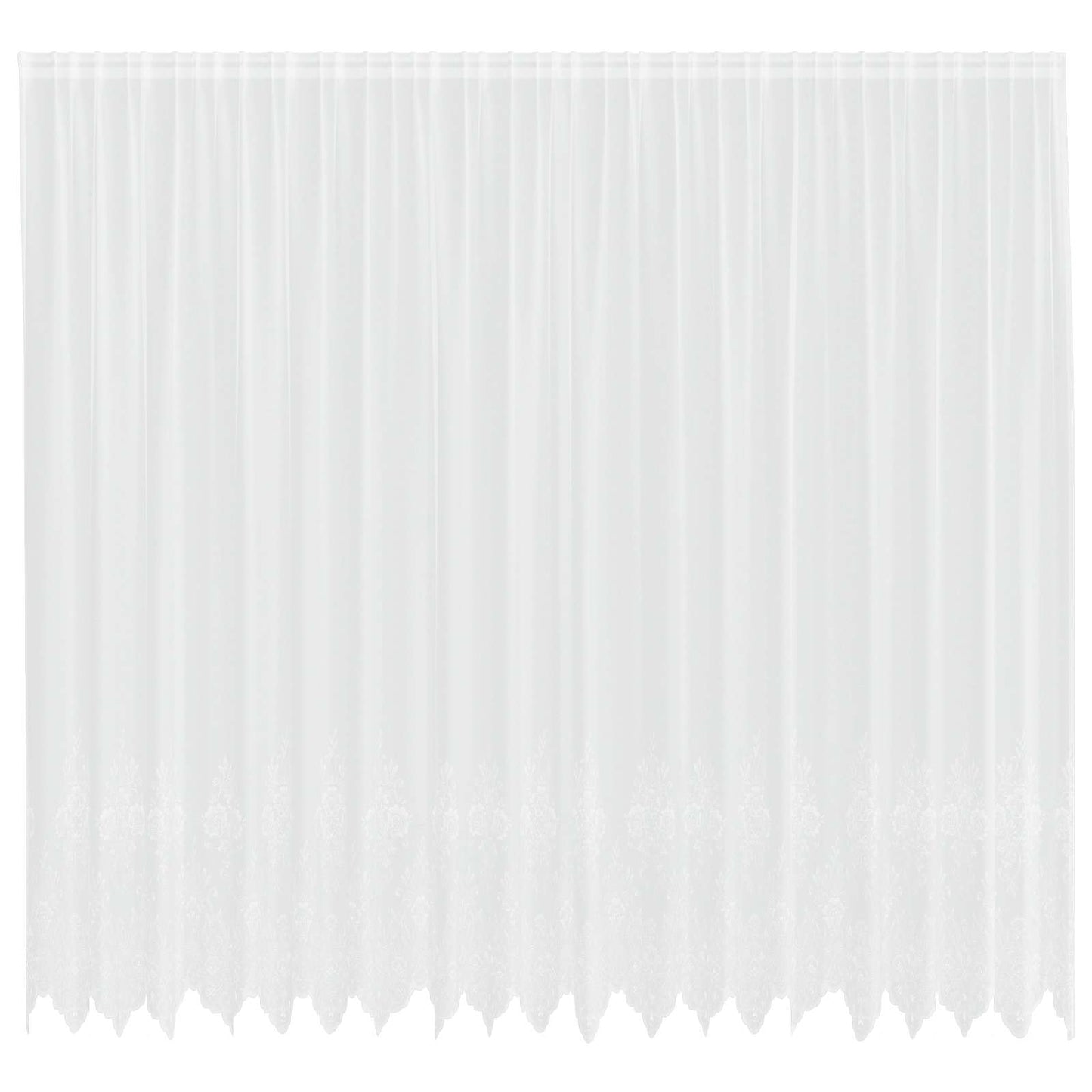 Vidaxl kantgordijn met gordijnen bloemen wit 260 x 500 cm polyester