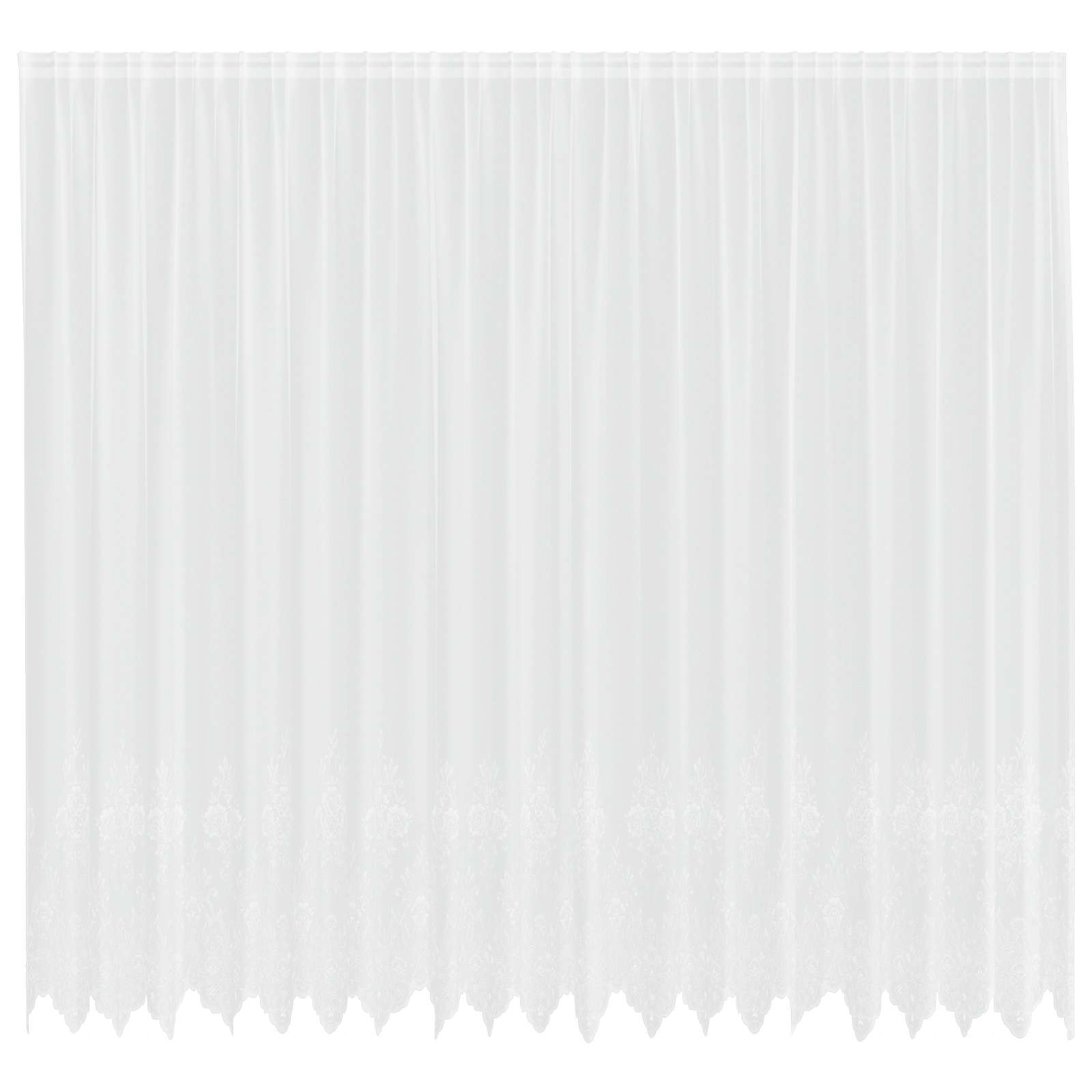 Vidaxl kantgordijn met gordijnen bloemen wit 280 x 500 cm polyester
