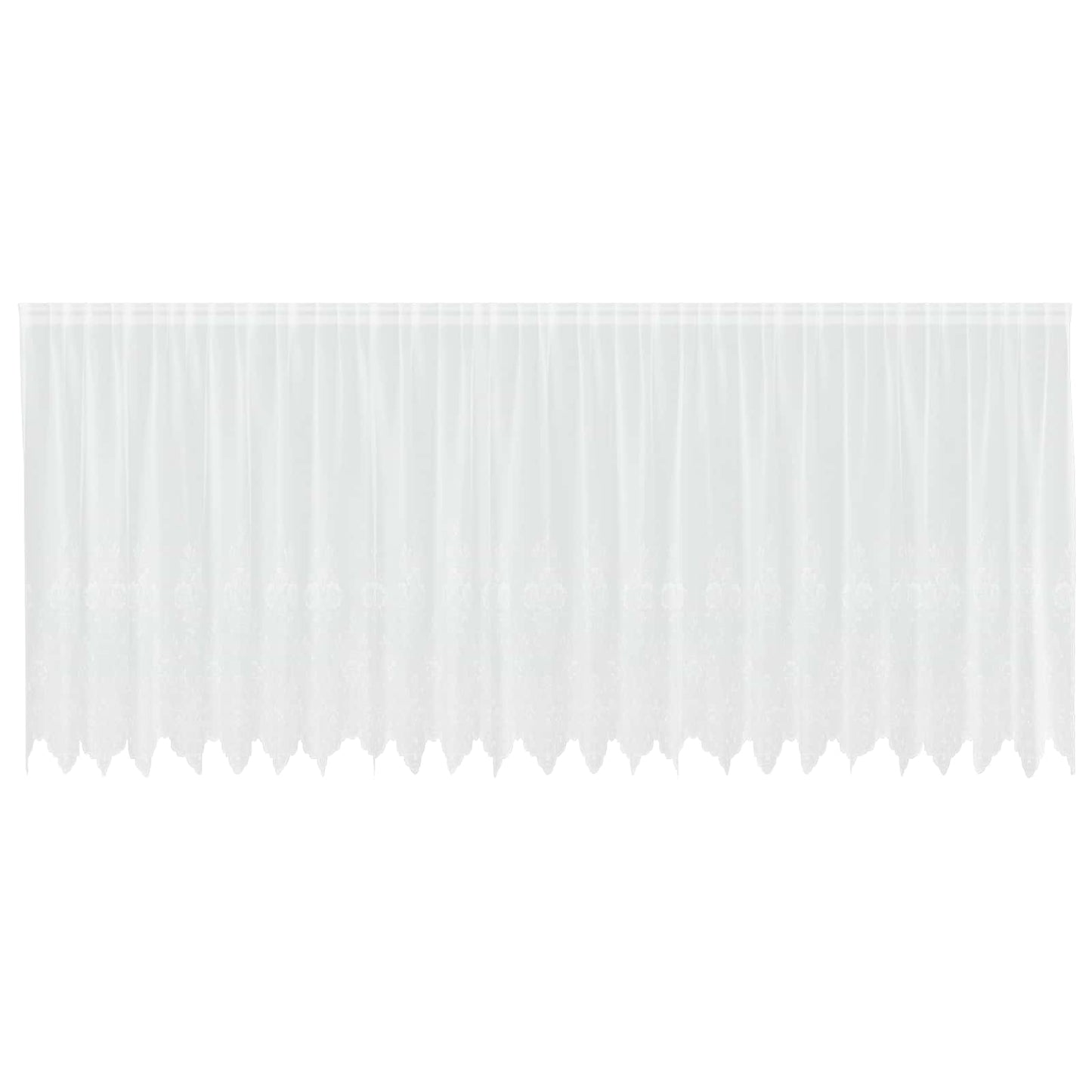 Vidaxl kantgordijn met gordijnen bloemen wit 140 x 600 cm polyester