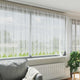 Vidaxl kantgordijn met gordijnen bloemen wit 160 x 600 cm polyester