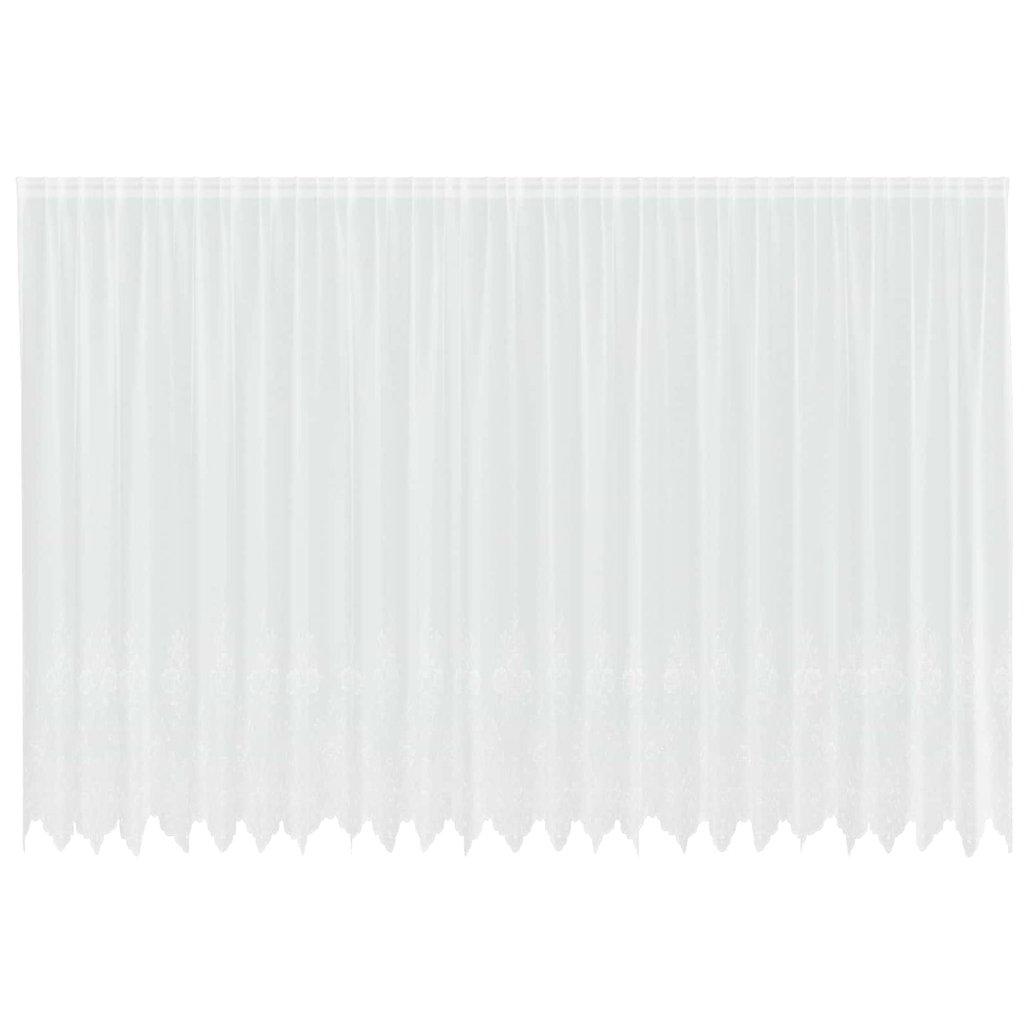 Vidaxl kantgordijn met gordijnen bloemen wit 220 x 600 cm polyester