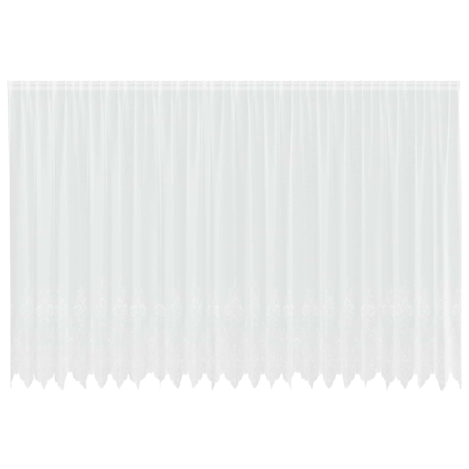 Vidaxl kantgordijn met gordijnen bloemen wit 240 x 600 cm polyester
