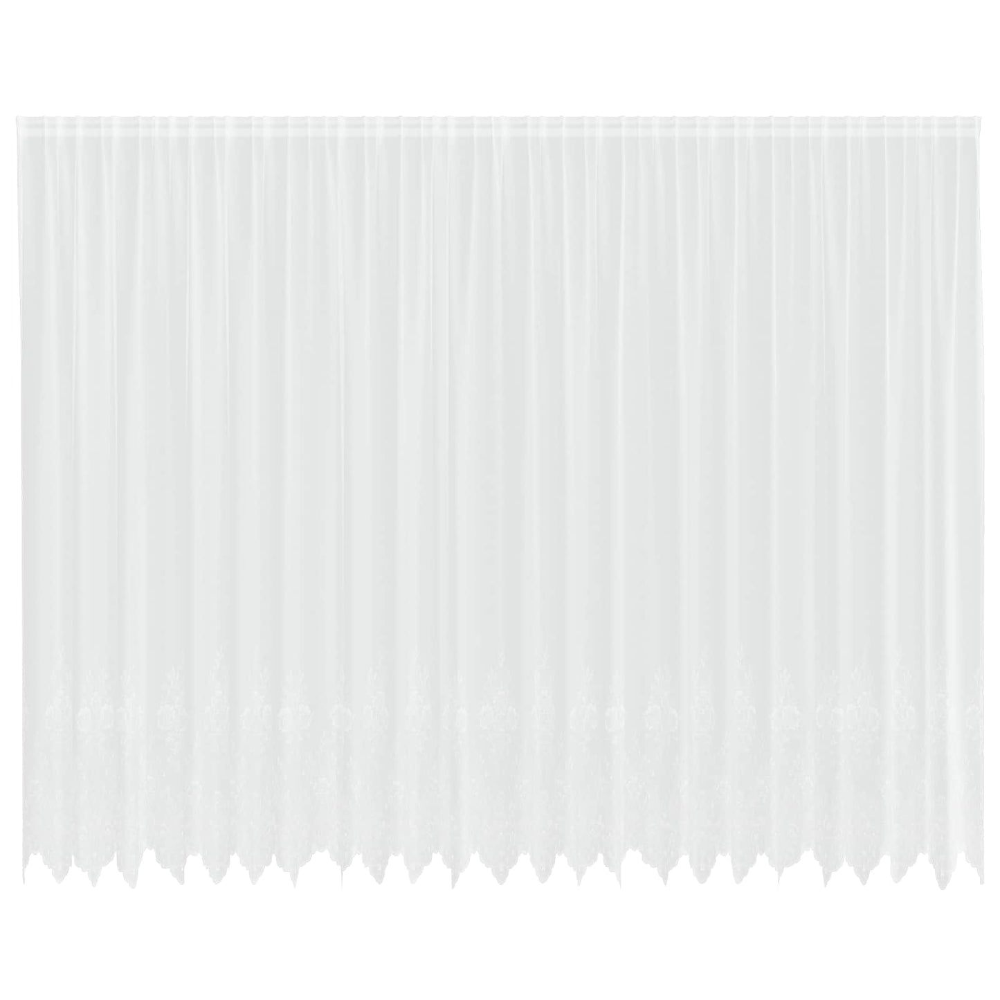 Vidaxl kantgordijn met gordijnen bloemen wit 300 x 600 cm polyester