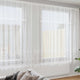 Vidaxl kantgordijn met gordijnen bloemen wit 220 x 900 cm polyester
