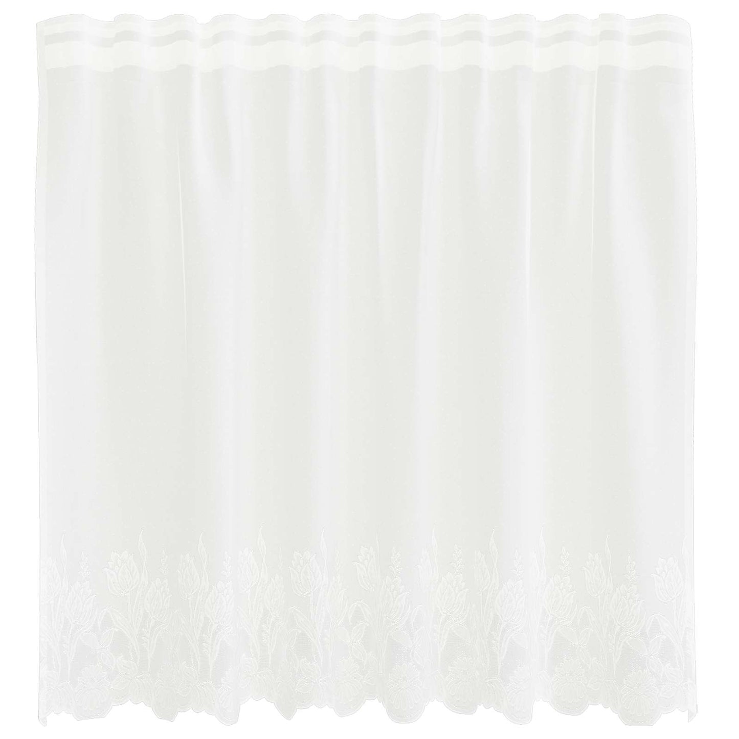Vidaxl kantgordijn met gordijnen bloemen wit 80 x 150 cm polyester